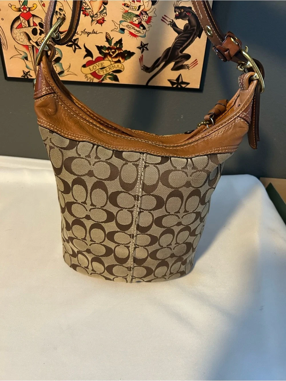 Coach Bleeker Signature Duffle Hobo Bag 11437